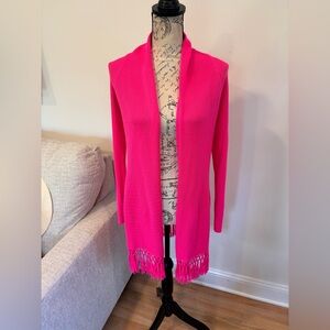 Lilly Pulitzer open-front cardigan sweater in bright pink size small